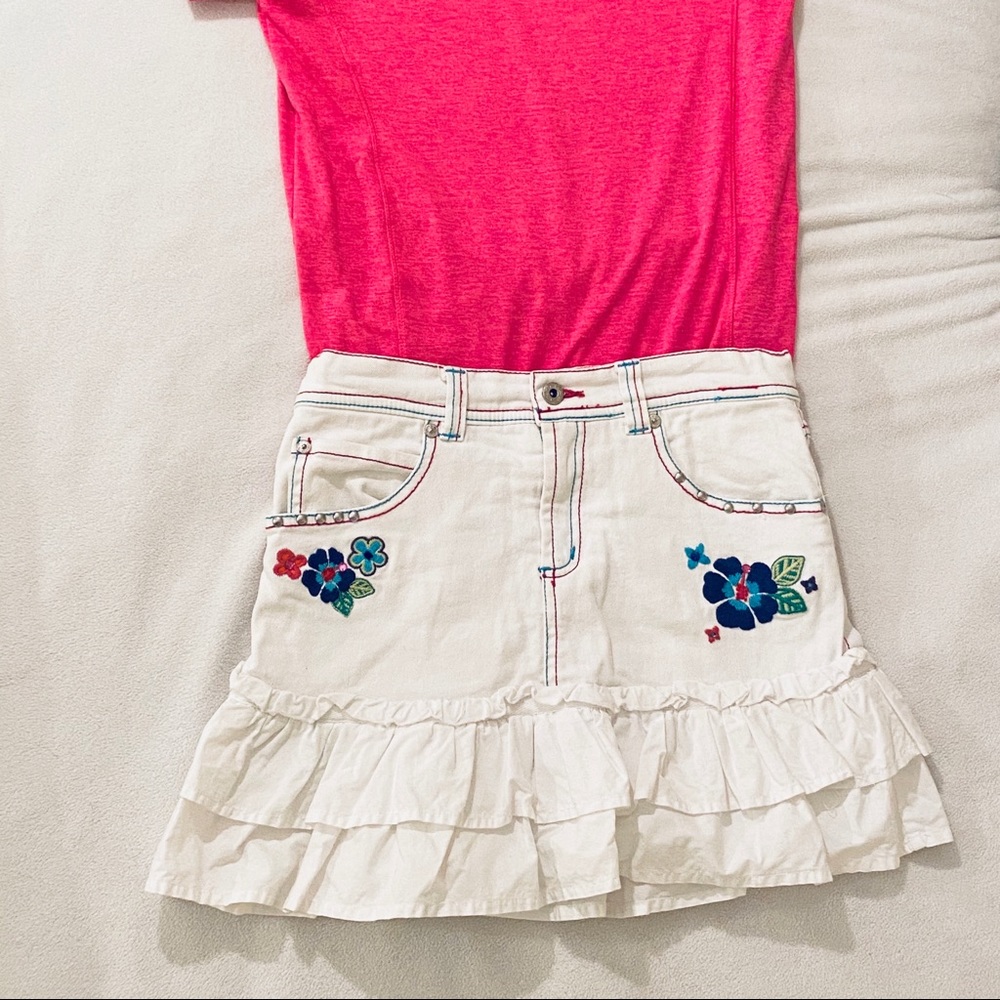 Children's Place White Denim Skirt